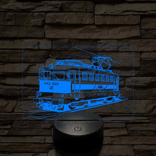 V43 "Sportszelet" mozdony 7 színű 3D led lámpa