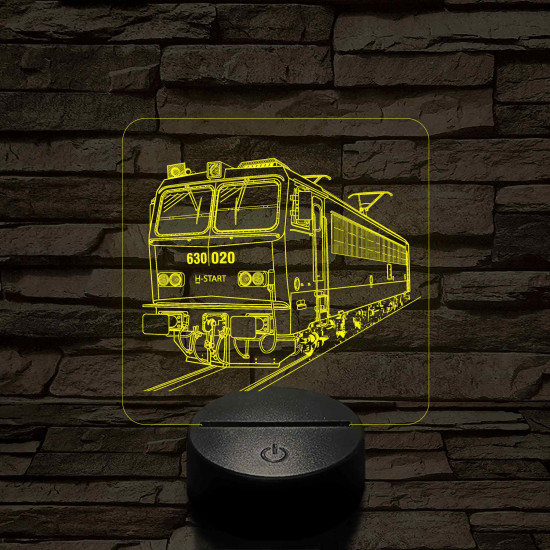 V63-as Gigant mozdony 7 színű 3D led lámpa