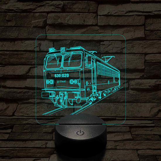 V63-as Gigant mozdony 7 színű 3D led lámpa