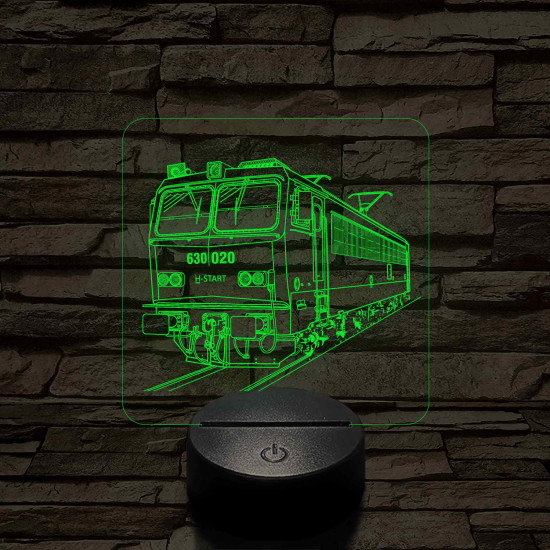V63-as Gigant mozdony 7 színű 3D led lámpa