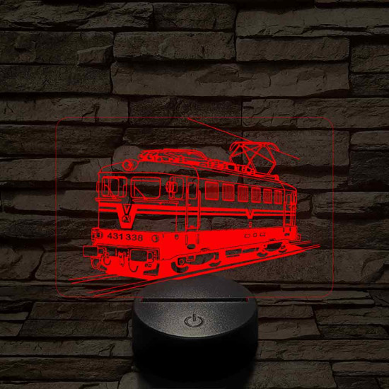 V43  Híd mozdony 7 színű 3D led lámpa