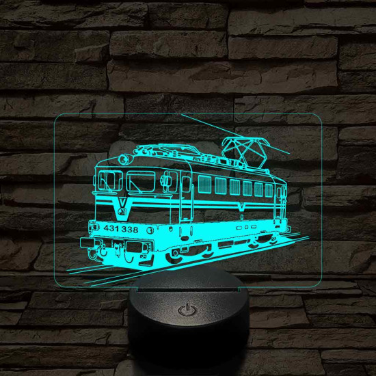 V43  Híd mozdony 7 színű 3D led lámpa
