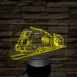 Sziszis Taurus mozdony - 7 színű, színváltós 3D LED lámpa