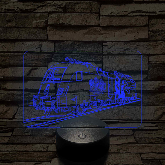 Sziszis Taurus mozdony - 7 színű, színváltós 3D LED lámpa