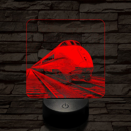 Kívánság vonat 7 színű valósághű 3D led lámpa