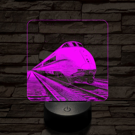 Kívánság vonat 7 színű valósághű 3D led lámpa