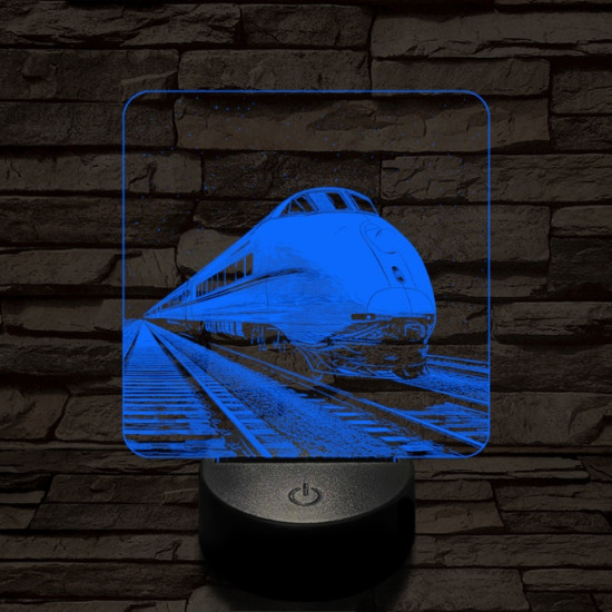 Kívánság vonat 7 színű valósághű 3D led lámpa