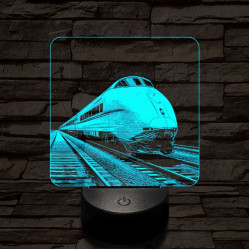 Kívánság vonat 7 színű valósághű 3D led lámpa