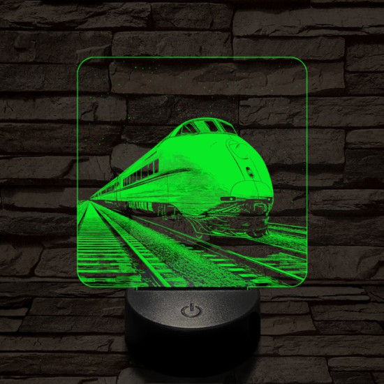 Kívánság vonat 7 színű valósághű 3D led lámpa