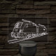 Taurus mozdony - 7 színű, színváltós 3D LED lámpa