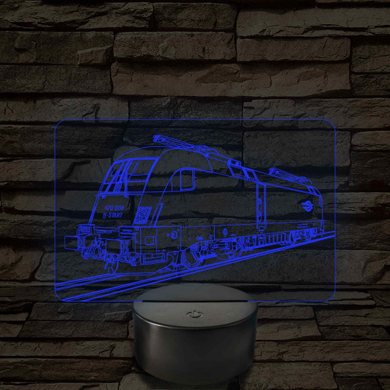 Taurus mozdony - 7 színű, színváltós 3D LED lámpa