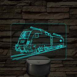 Taurus mozdony - 7 színű, színváltós 3D LED lámpa