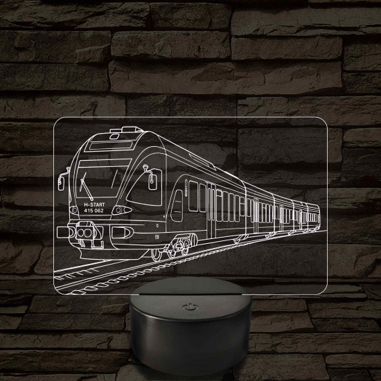 Flirt mozdony - 7 színű, színváltós 3D LED lámpa