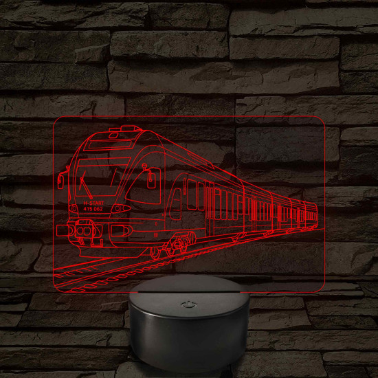 Flirt mozdony - 7 színű, színváltós 3D LED lámpa