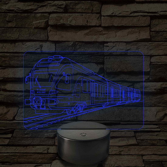 Flirt mozdony - 7 színű, színváltós 3D LED lámpa