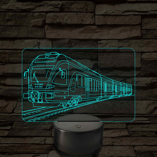 Flirt mozdony - 7 színű, színváltós 3D LED lámpa