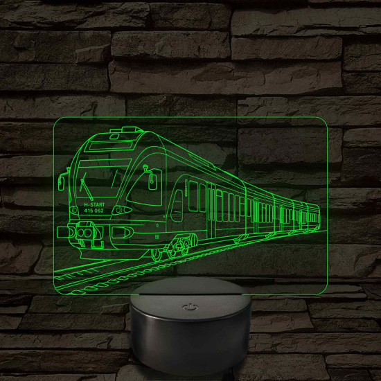 Flirt mozdony - 7 színű, színváltós 3D LED lámpa