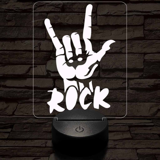Rock 7 színű 3D led lámpa