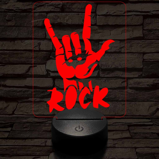 Rock 7 színű 3D led lámpa