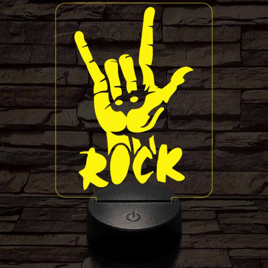 Rock 7 színű 3D led lámpa