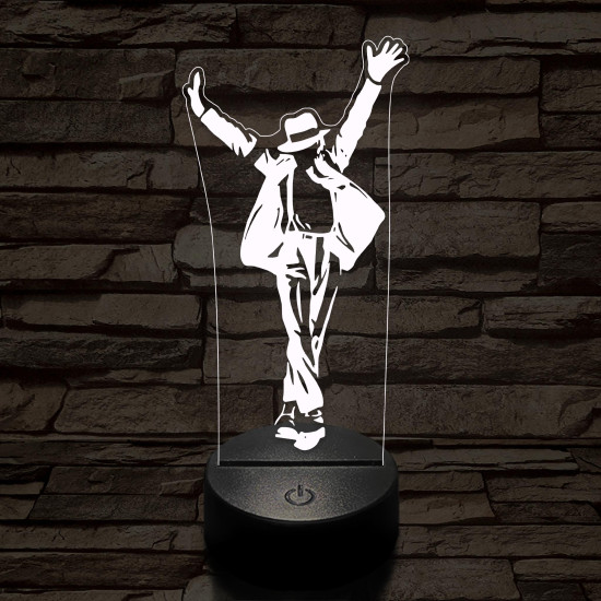 Michael Jackson Smooth Criminal 7 színű 3D led lámpa