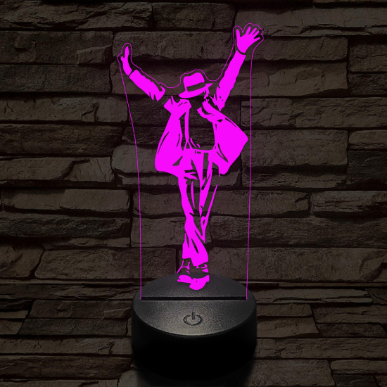 Michael Jackson Smooth Criminal 7 színű 3D led lámpa