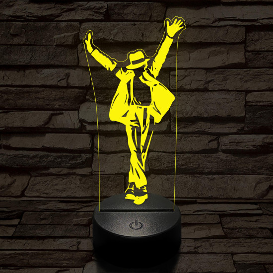 Michael Jackson Smooth Criminal 7 színű 3D led lámpa