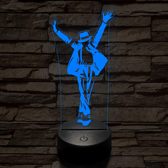 Michael Jackson Smooth Criminal 7 színű 3D led lámpa