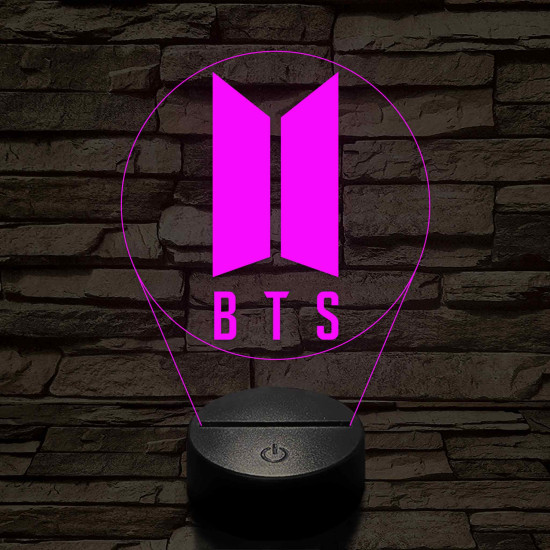 BTS 7 színű 3D led lámpa