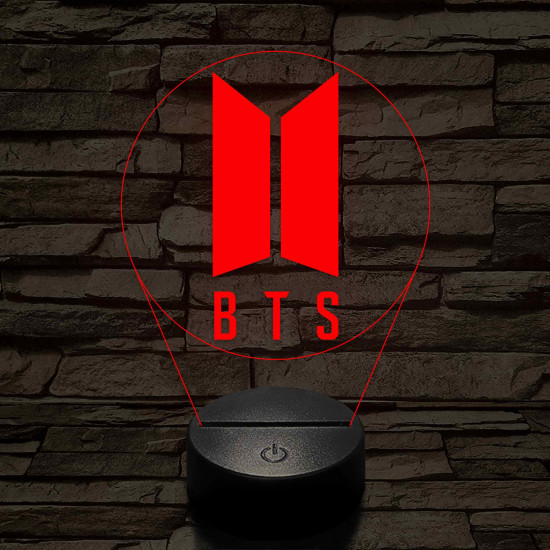 BTS 7 színű 3D led lámpa