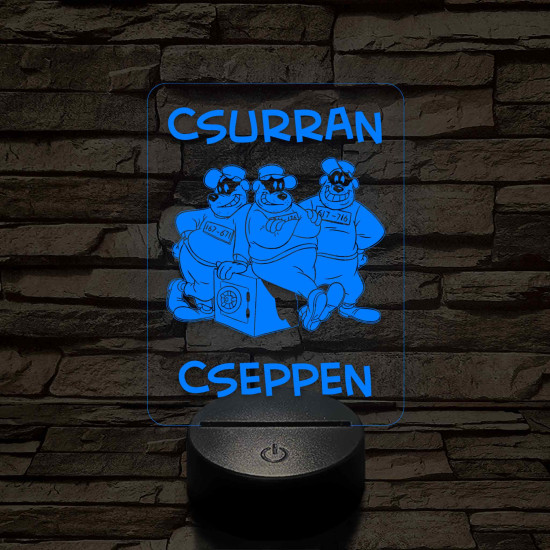 Csurran-Cseppen  7 színű 3D led lámpa