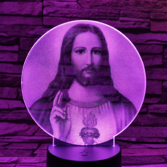 Jézus Krisztus  7 színű valósághű 3D led lámpa