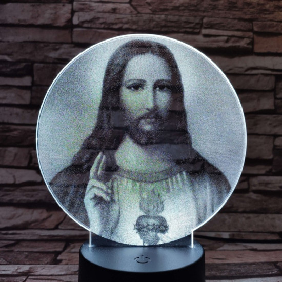 Jézus Krisztus  7 színű valósághű 3D led lámpa