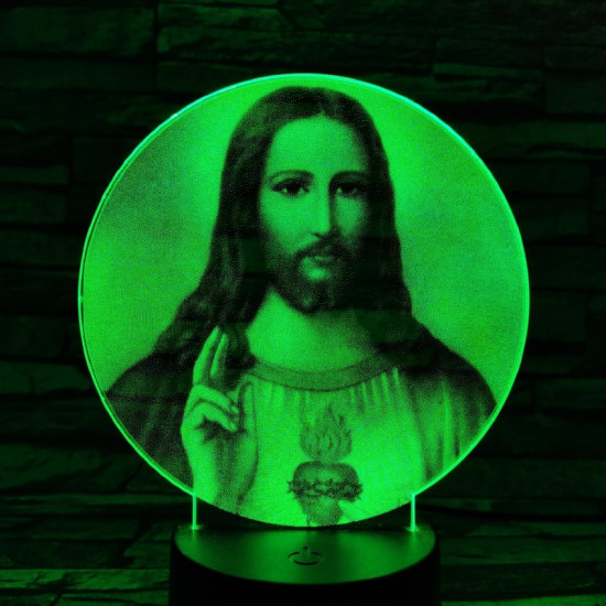 Jézus Krisztus  7 színű valósághű 3D led lámpa