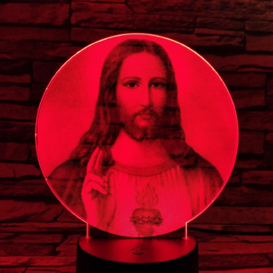 Jézus Krisztus  7 színű valósághű 3D led lámpa
