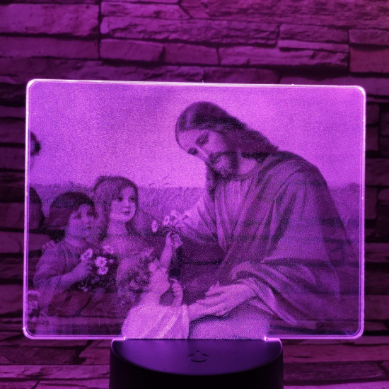 Jézus  gyermek szeretete 7 színű valósághű 3D led lámpa
