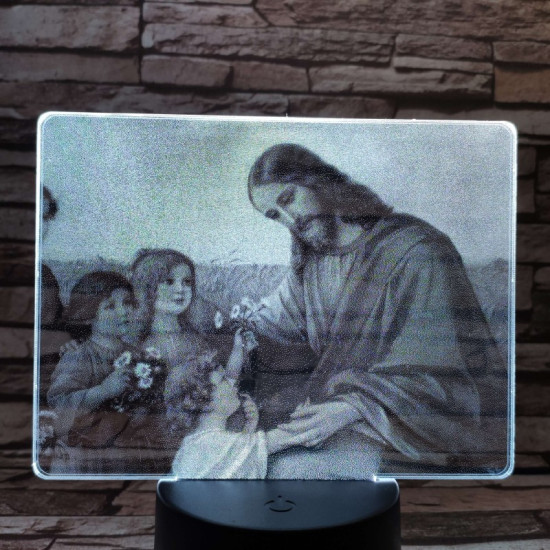 Jézus  gyermek szeretete 7 színű valósághű 3D led lámpa