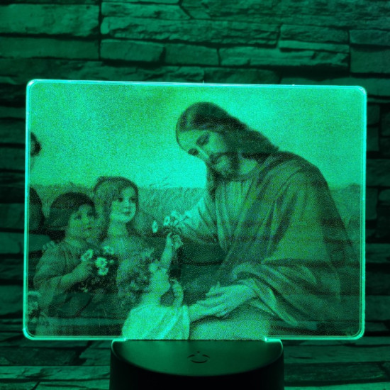 Jézus  gyermek szeretete 7 színű valósághű 3D led lámpa