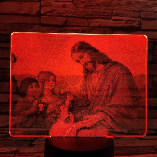 Jézus  gyermek szeretete 7 színű valósághű 3D led lámpa