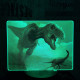 T rex vadászik 7 színű valósághű 3D led lámpa