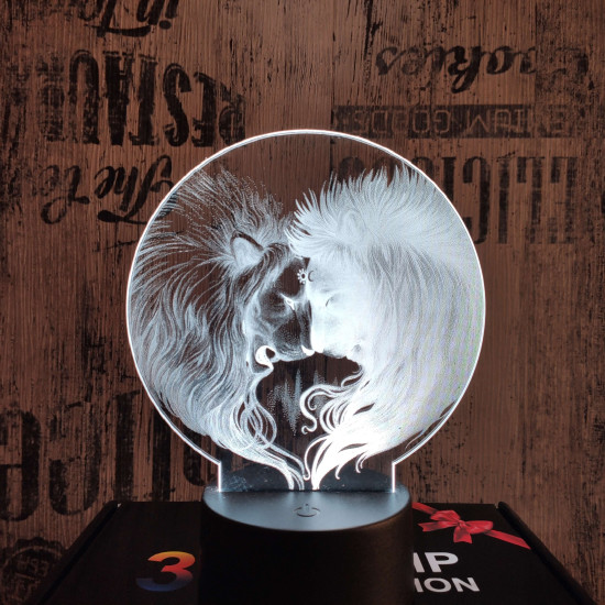 Oroszlán szív 7 színű valósághű 3D led lámpa