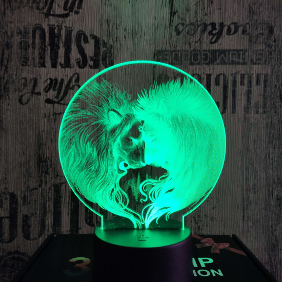 Oroszlán szív 7 színű valósághű 3D led lámpa
