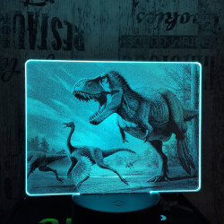 T rex a csúcsragadozó 7 színű valósághű 3D led lámpa