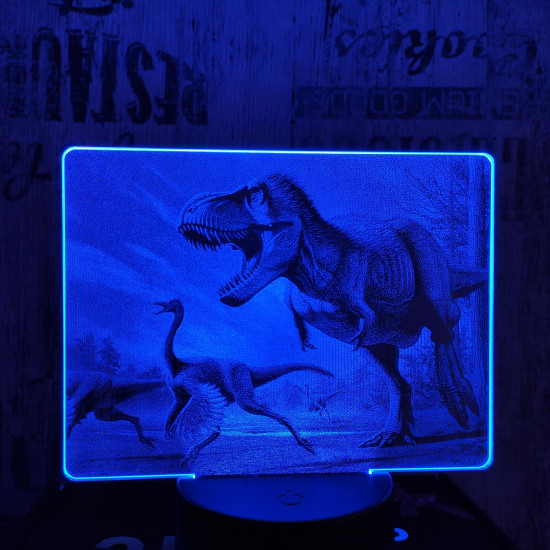T rex a csúcsragadozó 7 színű valósághű 3D led lámpa