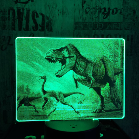 T rex a csúcsragadozó 7 színű valósághű 3D led lámpa