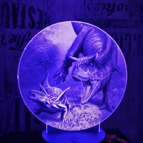 Carnotaurus vadászik 2 7 színű valósághű 3D led lámpa