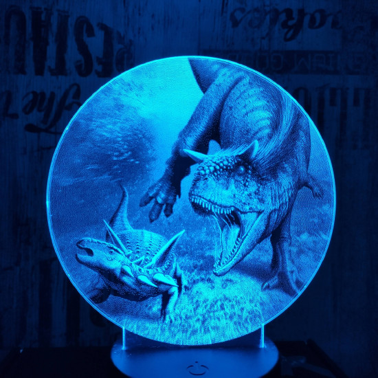 Carnotaurus vadászik 2 7 színű valósághű 3D led lámpa