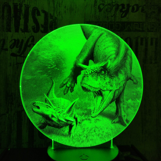 Carnotaurus vadászik 2 7 színű valósághű 3D led lámpa