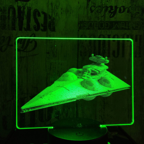 Birodalmi romboló 7 színű valósághű 3D led lámpa