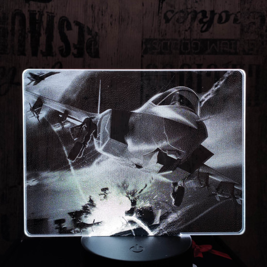 Vadászrepülőgép 7 színű valósághű 3D led lámpa